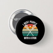 Ik versla mensen met een grappige stick Lacrosse s Ronde Button 5,7 Cm (Voorkant /achterkant)