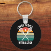 Ik versla mensen met een grappige stick Lacrosse s Sleutelhanger (Voorkant)