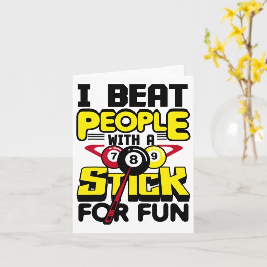 Ik versla mensen met een stok voor vun parellaarze kaart (Gele Bloem)