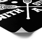 Ik versloeg mensen met een stok lacrosse grappig poster (Hoek)