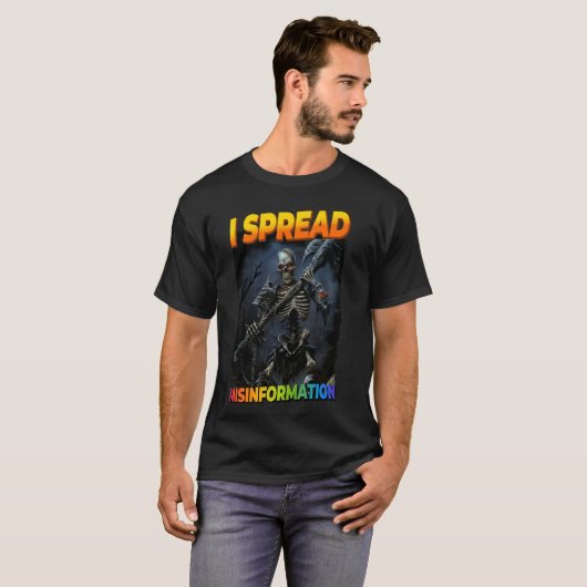 Ik verspreid desinformatie Cringe Skeleton 1 T-shirt (Voorkant volledig)