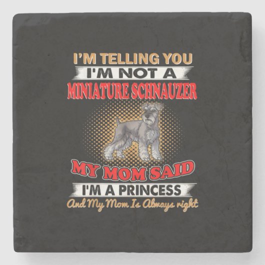 Ik vertel je dat ik geen miniatuurschnauzer ben stenen onderzetter (Voorkant)