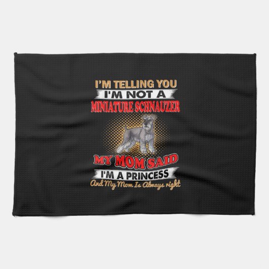 Ik vertel je dat ik geen miniatuurschnauzer ben theedoek (Horizontaal)