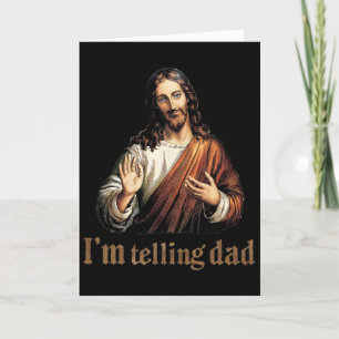Ik vertel papa Jezus Funny Religious Vintage Ooste Kaart