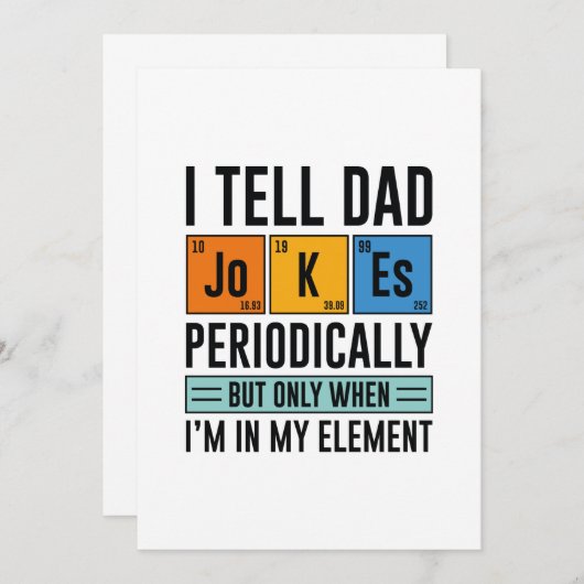 Ik vertel papa Jokes periodiek Bedankkaart (Voorkant / Achterkant)