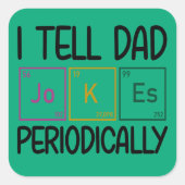 Ik vertel papa Jokes periodiek Vierkante Sticker (Voorkant)