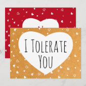 Ik vertolk je grappig Sarcastic Vday Feestdagenkaart (Voorkant / Achterkant)