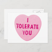 Ik vertolk je Valentijnsdag hart Snoep Feestdagenkaart (Voorkant / Achterkant)