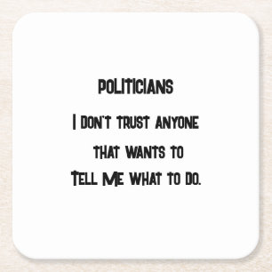 Ik vertrouw het niet kartonnen onderzetters