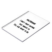 Ik vertrouw het niet notitieboek (Linkerzijde)