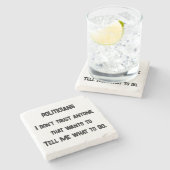 Ik vertrouw het niet stenen onderzetter (Zijkant)