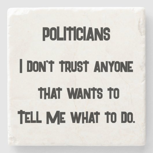 Ik vertrouw het niet stenen onderzetter (Voorkant)