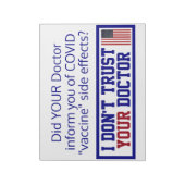 Ik vertrouw je dokter niet notitieblok (Linkerzijde)