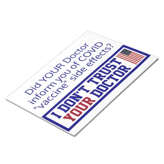 Ik vertrouw je dokter niet notitieblok (Schuin)