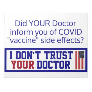 Ik vertrouw je dokter niet notitieblok