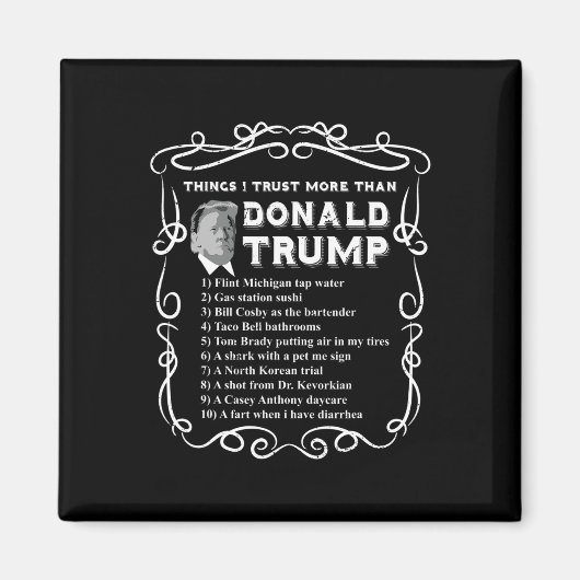 Ik vertrouw meer dan Donald Trump Anti Potus Vote  Magneet (Voorkant)