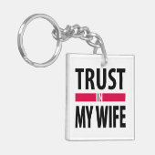 Ik vertrouw op mijn vrouw sleutelhanger (Voorkant Links)
