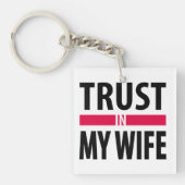 Ik vertrouw op mijn vrouw sleutelhanger (Voorkant)