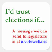 Ik vertrouw op verkiezingen als... vierkante sticker (Voorkant)