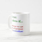 Ik vertrouw op verkiezingen... mok (Voorkant links)