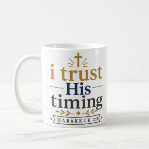 Ik Vertrouw Zijn Timing Minimalistische Bijbelteks Koffiemok
