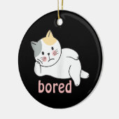 Ik verveel me schattig kattendier keramisch ornament (Links)