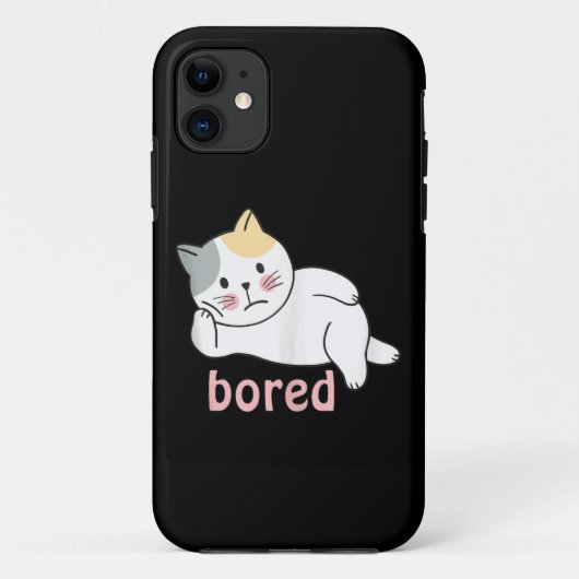 Ik verveel me schattige Kitty Kat Dier Case-Mate iPhone Case (Achterkant)