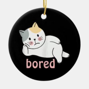 Ik verveel me schattige Kitty Kat Dier Keramisch Ornament