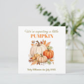 Ik verwacht een kleine pompoenzwangerschap aankondiging (Staand voorkant)