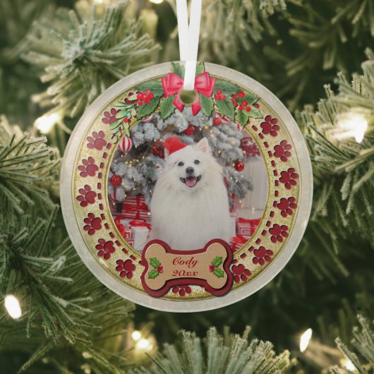 Ik verweed je een vrolijk kerst gepersonaliseerd h glas ornament (Insitu)