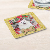 Ik verweed je een vrolijk kerst gepersonaliseerd h kartonnen onderzetters (Schuin)