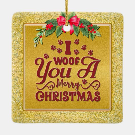 Ik verweed je een vrolijk kerst gepersonaliseerd h keramisch ornament (Achterkant)