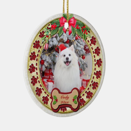 Ik verweed je een vrolijk kerst gepersonaliseerd h keramisch ornament (Rechts)