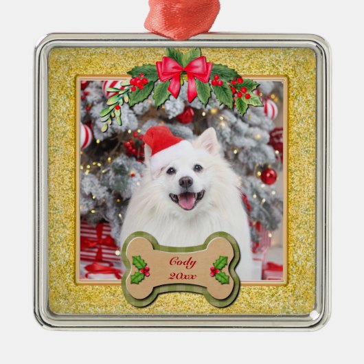 Ik verweed je een vrolijk kerst gepersonaliseerd h metalen ornament (Voorkant)