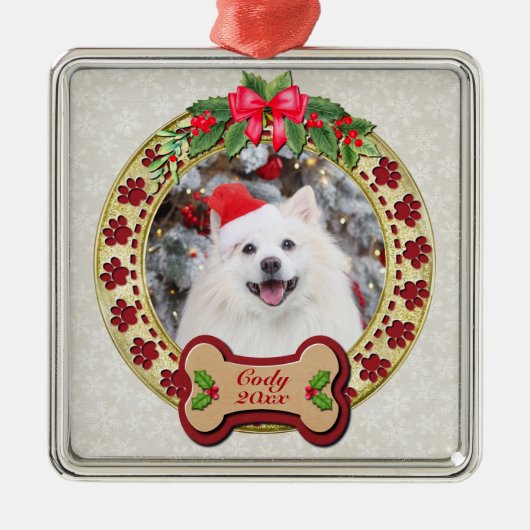 Ik verweed je een vrolijk kerst gepersonaliseerd h metalen ornament (Voorkant)