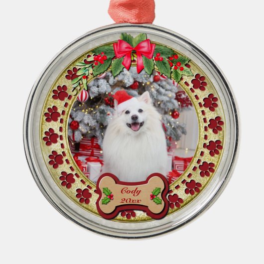 Ik verweed je een vrolijk kerst gepersonaliseerd h metalen ornament (Voorkant)