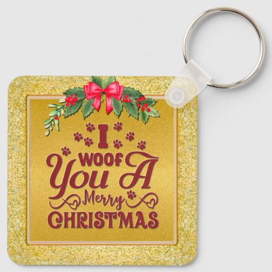 Ik verweed je een vrolijk kerst gepersonaliseerd h sleutelhanger (Achterkant)