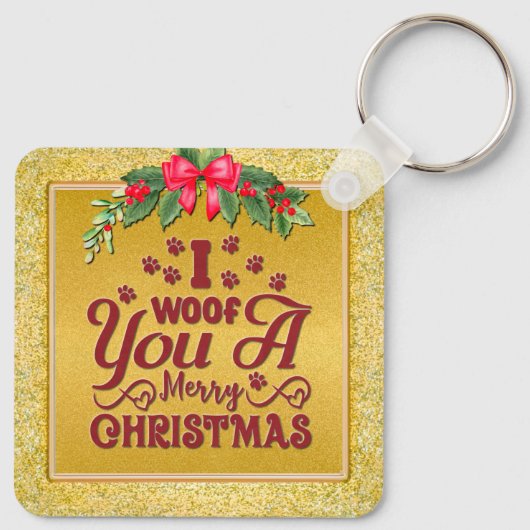 Ik verweed je een vrolijk kerst gepersonaliseerd h sleutelhanger (Achterkant)