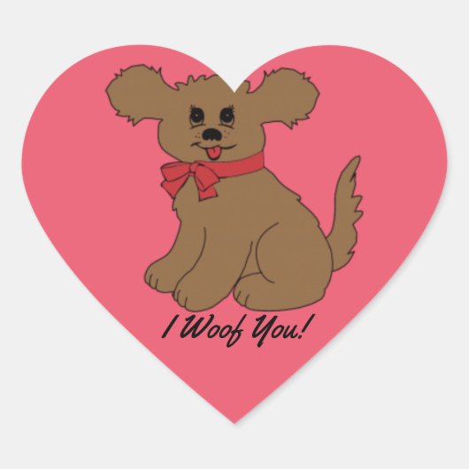 Ik verweed je hond hart sticker (Voorkant)