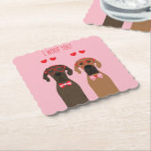 Ik verweed je Valentijnsdag Great Dane Dogs Kartonnen Onderzetters (Gebogen)