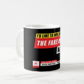 Ik verwelkom graag de grappige Trump van Fake News Koffiemok (Voorkant links)