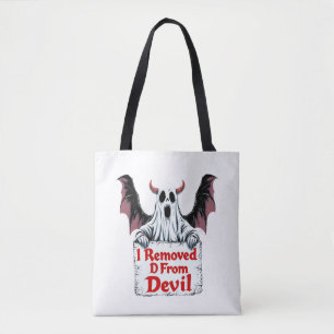 Ik verwijderde D uit Devil - Dark Fantasy Gothic Tote Bag