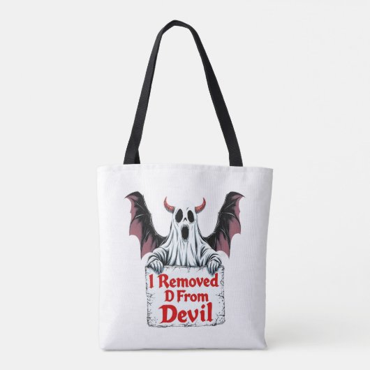 Ik verwijderde D uit Devil - Dark Fantasy Gothic Tote Bag (Achterkant)