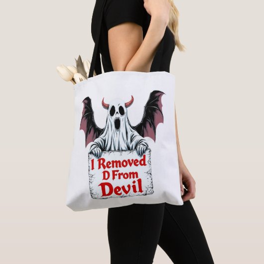 Ik verwijderde D uit Devil - Dark Fantasy Gothic Tote Bag (Dichtbij)