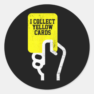 Ik Verzamel Gele Kaarten, Grappige Voetbalspeler Z Ronde Sticker