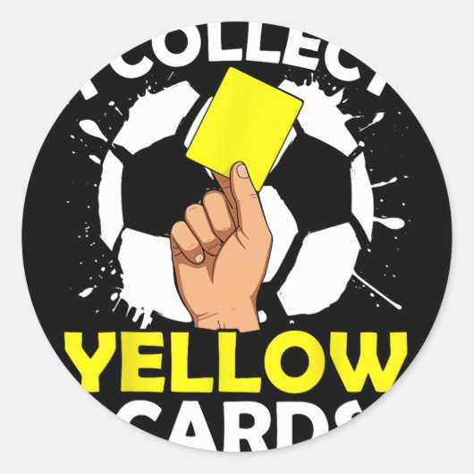 Ik Verzamel Gele Kaarten Voetbal Ronde Sticker (Voorkant)
