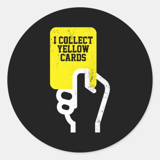 Ik verzamel gele Kaarten voetbalspeler Gezegde Ronde Sticker (Voorkant)