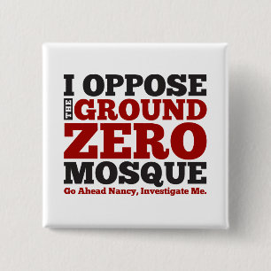 Ik verzet me tegen de Ground Zero Mosque Vierkante Button 5,1 Cm