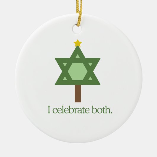 Ik vier beide keramisch ornament (Voorkant)