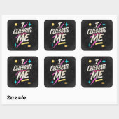 Ik vier mezelf vierkante sticker (Vel)